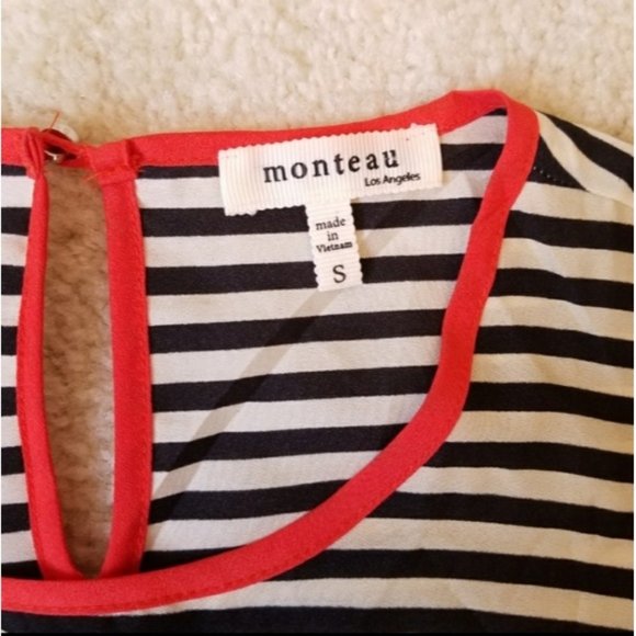 Monteau Black/White/Red Stripe Sleeveless Dress - Picture 9 of 9